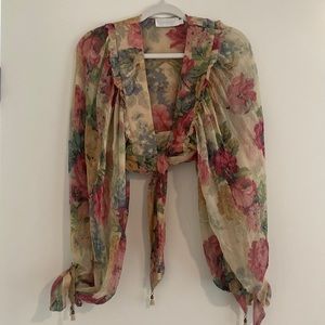 Zimmerman Floral Bell Sleeve Blouse